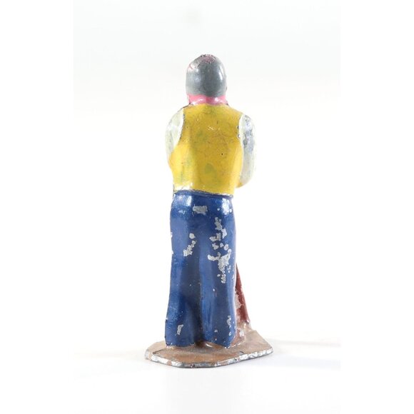 Johillco Lead Figure, Man Walking With A Cane, Made in France 1950s 2.25" Tall - Picture 5 of 6